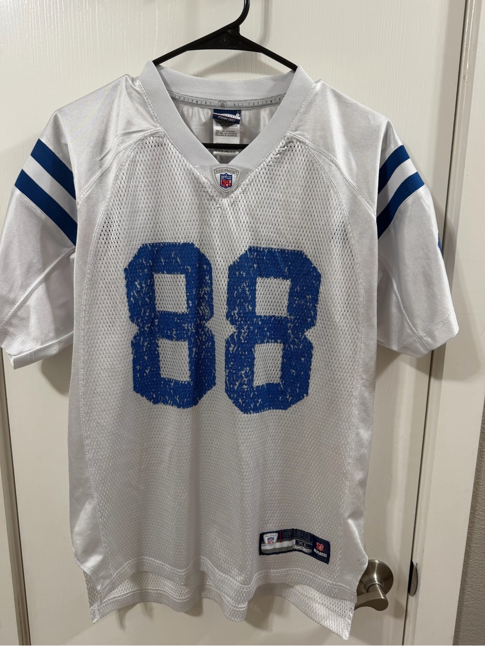NFL White Mesh Football Jersey with Blue & Red Logo